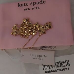 Kate Spade Long Gold Floral Necklace (Legacy Logo)